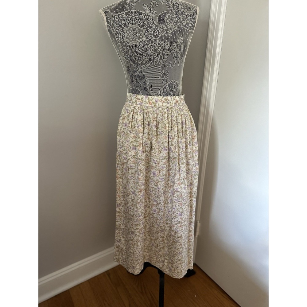 Pendleton Cottagecore Floral Midi Skirt Sz:10 Multi Color Pleated Cotton